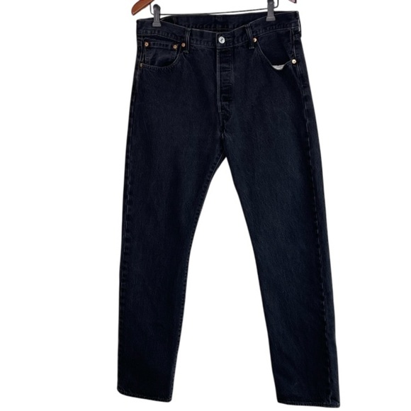 Levi's 501 Men's Original Fit Jeans Black Charcoal Wash Button Fly Straight 36 - Picture 11 of 11